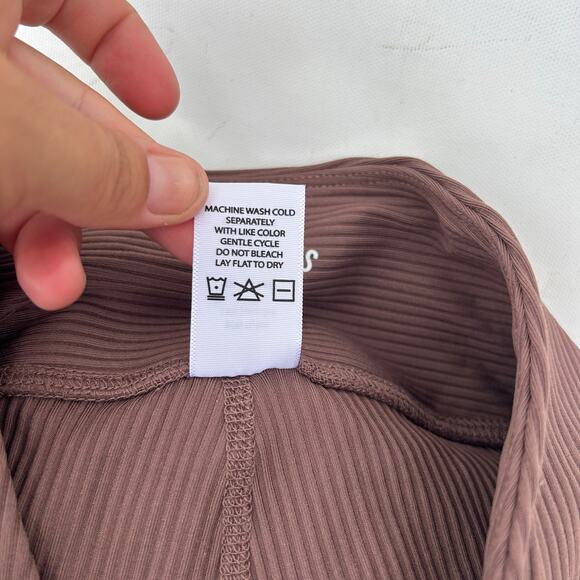 Year Of Ours Ribbed Lace Up Football Leggings Coco Brown Small Yoga Pants - Picture 7 of 7